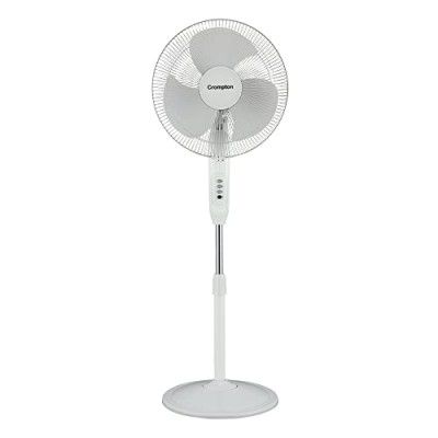 Crompton HISPEED Gale Classic 400 mm Pedestal Fan | Superior Air Delivery | White