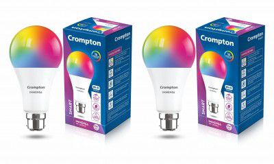 Crompton Immensa 9-Watt B22 WiFi Smart LED Bulb with Music Sync, 16 Million Colors, Compatible with Amazon Alexa and Google Assistant ( Pack of 2 )