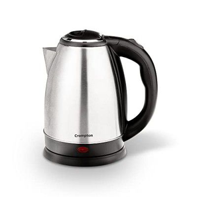 Crompton Insta Delight 1.8L SS Electric Kettle with Auto shut-off | Dry Boil Protection | 1500 W | Boil water - Make tea, coffee, soup, instant noodles, etc. (Silvery Grey)