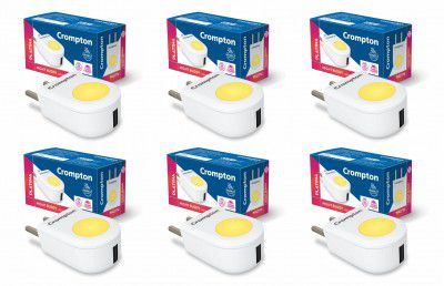 Crompton Night Buddy 0.5W with USB Charge Warm White Pack of 6