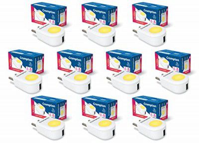 Crompton Night Buddy 0.5W with USB Charge Warm White Pack of 10