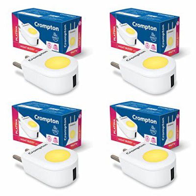 Crompton Night Buddy 0.5W with USB Charge Warm White Pack of 4