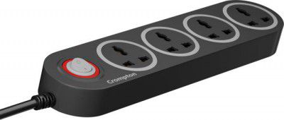 Crompton Power Alpha BX 4 Socket Extension Boards  (Black, Grey, 2 m)