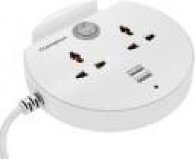 Crompton Powerbox Alpha CU 4 Socket Extension Boards  (White, 2 m, With USB Port)