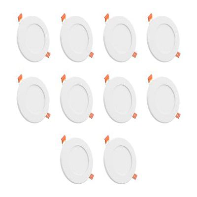 Crompton Star Slim Recessed Downlighter 3W Round Cool Day Light | Pack of 10 | False Ceiling required, Cutout: 3\' | for Hall, Bedroom, Kitchen, Office, Store