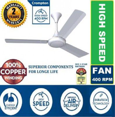 Crompton SUREBREEZE ULTRA HIGH SPEED 100% COPPER MOTOR DOUBLE BALL BEARING 1200 mm 3 Blade Ceiling Fan