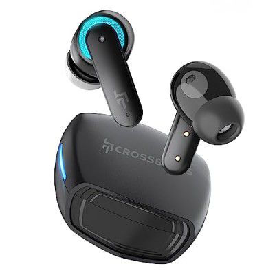 CrossBeats Fury True Wireless Gaming Earbuds, 30ms Ultra Low Latency Noise Cancelling Bluetooth Earbuds with 6 Microphones, AAC, Dual Modes RGB Light, 80hr Playtime, Fast Charge (Black)