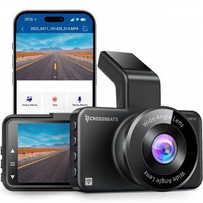 Crossbeats RoadEye Dash Cam Full HD 1080P with 150° Wide Angle Car Camera