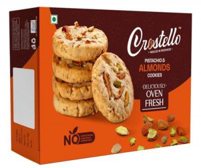 Crostello Badam Pista Cookies | REAL Nuts biscuits loaded | 260g