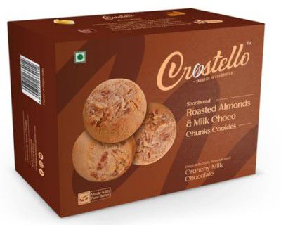 Crostello Roasted Almond Butter Cookies | Made With 100% Pure Butter | 180g | Buttery Bliss in Every Biscuit | Veg | Perfect 