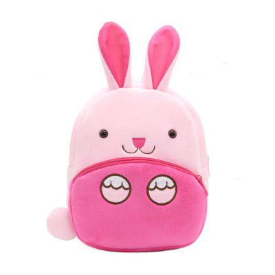 Cute Toddler Backpack Toddler Bag Plush Animal Cartoon Mini Travel Bag for Baby Girl Boy 1-6 Years (Pink Rabbit)