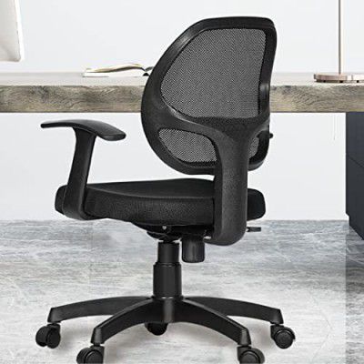 Da URBAN® Airex Mid-Back Revolving Mesh Ergonomic Chair for Home & Office with Tilt Lock Mechanism, Armrest & High Comfort Seating (Black)