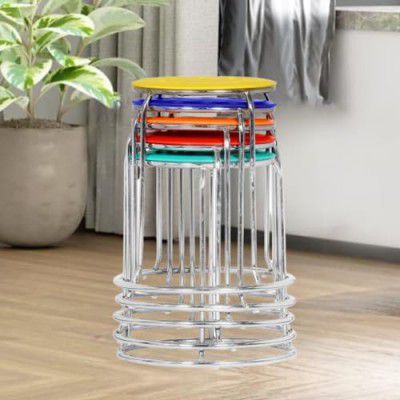 Da URBAN® DISC Pack of 5 | Multi Purpose | Stack Stool(Multi Colour)