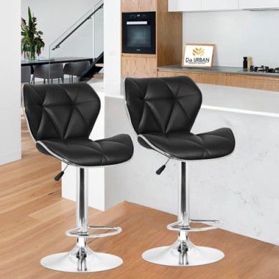 Da URBAN® Ember Height Adjustable and Revolving Bar Stool Pack of 2 / Kitchen Chair/Stylish Bar Stool (Black) (2 PC)