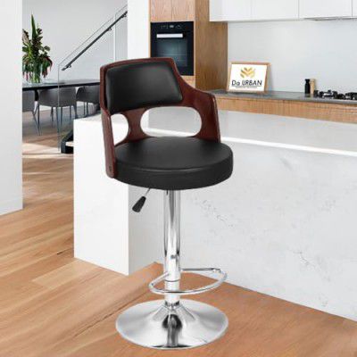 Da URBAN® Emerald Revolving Red & Black | Height Adjustable Kitchen/Café Leatherette Bar Stool