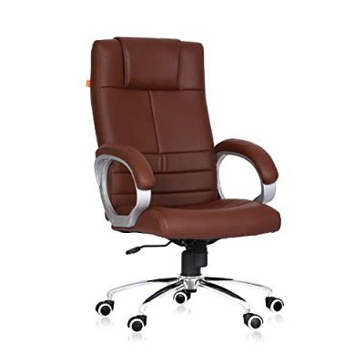 Da URBAN® Fermo High Back Revolving Leatherette Ergonomic Home & Office Executive Chair with High Comfort Seating, Height Adjustable Seat & Heavy Duty Metal Base (Brown)