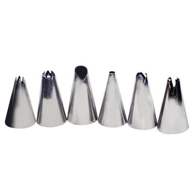 Dabster Cake Decorating Stainless Steel Nozzle (6pcs)