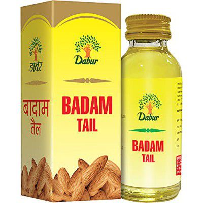 Dabur Badam Tail - 50ml | Sweet Almond Oil | Rich in Vitamin-E | For Healthy Hair & Skin | Sharpens Brain | Improves Digestion | Extracted from Almonds