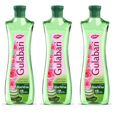 Dabur Gulabari Premium Rose Water with Aloe Vera - 1200 ml (400ml x 3)