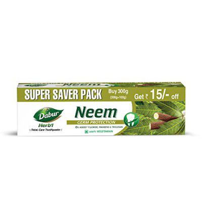 Dabur Herb'l Neem 300g (200g + 100g) - Germ Protection Toothpaste