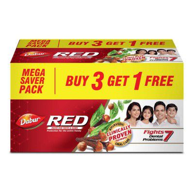 Dabur Red 800g (200g x 4, Pack of 4) Toothpaste