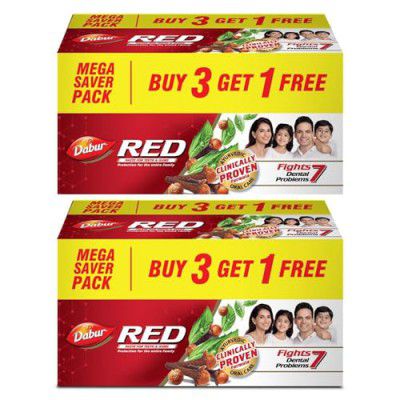 Dabur Red Toothpaste - 1600g (800gx2) | Fluoride Free| Helps In Bad Breath Treatment, Cavity Protection, Plaque Removal | For Whole Mouth Health | Power Of 13 Potent Herbs