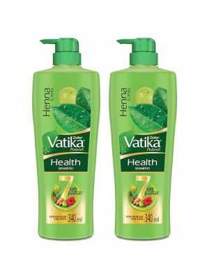 Dabur Set of 2 Vatika Health Shampoo with 7 Natural Ingredients - 340ml Each