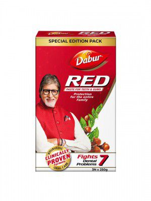 Dabur Set of 3 Red Toothpaste - 250g each