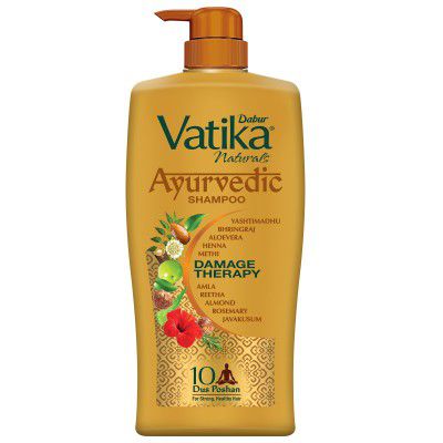 Dabur Vatika Ayurvedic Shampoo for Hair fall Control and Damage hair - 1L