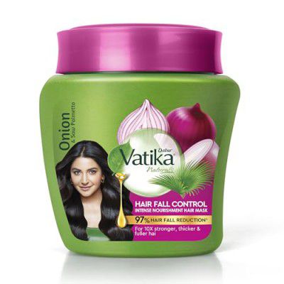 Dabur Vatika Hair Fall Control Hair Mask - 500g | Intense Nourishment | Up to 97% Hair Fall Reduction I 10X Stronger, Thicker & Fuller Hair | With Onion and Saw Palmetto