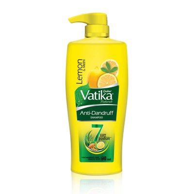 Dabur Vatika Lemon Anti-Dandruff Shampoo - 640ml | Reduces Dandruff | Conditioning & Nourishment to Hair