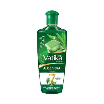 Dabur Vatika Naturals Aloe Vera Hair Oil with 7 Ayurvedic Herbs, Provides Nourishment, Moisturization and Protection for Healthy Hair, 300 ml