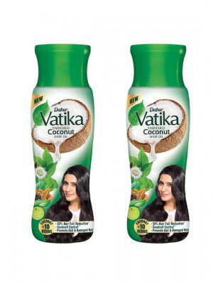 Dabur Vatika Set Of 2 Enriched Coconut Hair Oil For Dandruff Control - 450ml Each