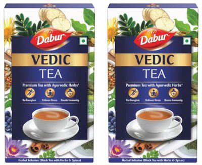 DABUR Vedic Tea-500G X2(Loose Leaves Black Tea) Chai Handpicked From Assam, Nilgiri & Darjeeling Soulful Aroma & Rich Taste Premium Tea,1000 Grams