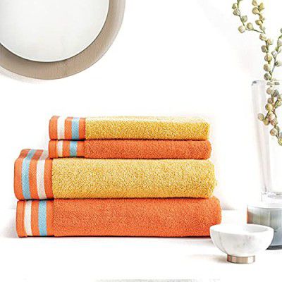 Ddecor Live Beautiful, 500 GSM, Pack of 2 Bath Towels and 2 Hand Towels Set for Gifting 