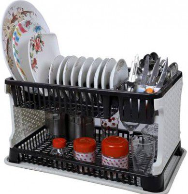 DDecora Dish Drainer Kitchen Rack Plastic