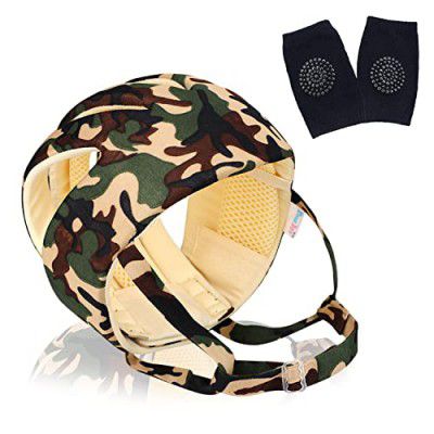 DearJoy Baby Safety Helmet with Corner Guard used as Baby Head Protector + Kneepads (Uri Green)