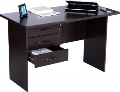 DeckUp Reno Engineered Wood Office Table  (Free Standing, Finish Color - Dark Wenge, DIY(Do-It-Yourself))