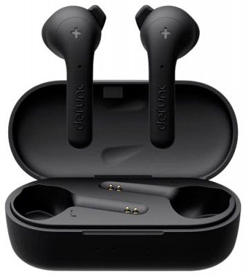 Defunc True Music Wireless Bluetooth TWS Earbuds - Compatible with iOS & Android, IPX4 Rating, Personalized fit, 22 Hours Total Playtime, Touch Control (Black)