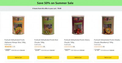 Dehydrated Fruits @ 50% Off Coupon + Buy 1 Get 1 Free