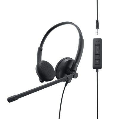 Dell Leatherette Wired Noise Cancelling Stereo Headset | WH1022-Black