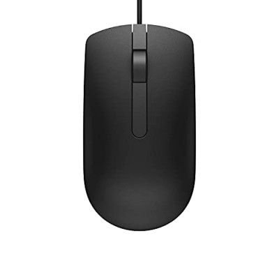 Dell MS116 Wired Optical Mouse, 1000DPI, LED Tracking, Scrolling Wheel, Plug and Play