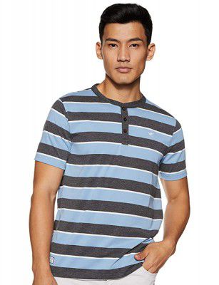 Deniklo Mens Striped Regular Fit T-Shirt