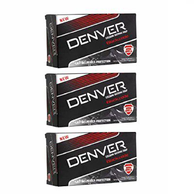 DENVER Black Code Bathing Soap -125GM Each (Pack Of 3) | Fragrance Soap Specially for Men