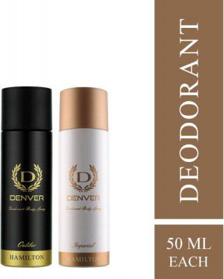 DENVER Caliber and Imperial Nano Combo (Pack of 2) Deodorant Spray - For Men  (100 ml, Pack of 2)