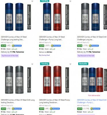 Denver Deodorant Spray @  Minimum 65% Off