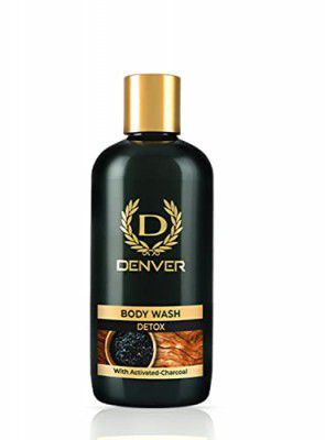 DENVER Detox Activated Charcoal Body Wash - 325ML| Antipollution & Detox Formula Body Bath Gel For Men