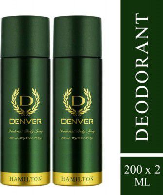 DENVER Hamilton Deodorant Spray - For Men (400 ml, Pack of 2)