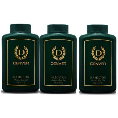 DENVER Hamilton Premium Body Talc - 100GM Each (Pack of 3) | Scented Talcum Powder For Men