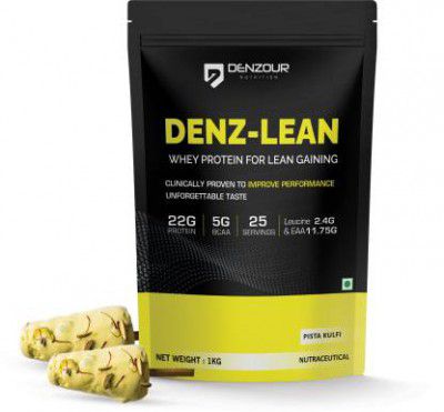 DENZOUR NUTRITION Denz-Lean Whey Protein Powder Whey Protein  (1 kg, Pista Kulfi)